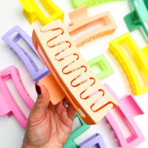 XL Summer Matte Rectangle Hair Claw