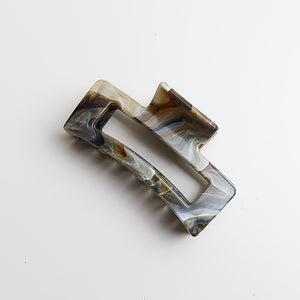 Medium Marble Rectangle Hair Claw