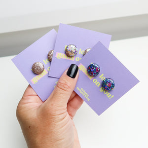 Sabine Glitter Studs - Medium