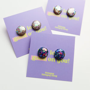 Lena Glitter Studs - Medium