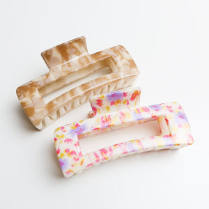 Large Watercolour Rectangle Hair Claw