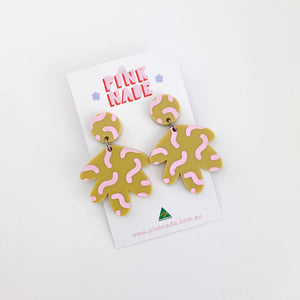 Grace Fandangle Mustard/Pink Dangle Earrings