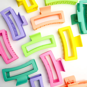 XL Summer Matte Rectangle Hair Claw