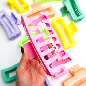 XL Summer Matte Rectangle Hair Claw