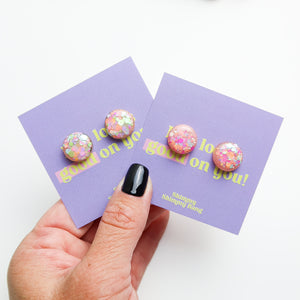 Krista Glitter Studs - Medium