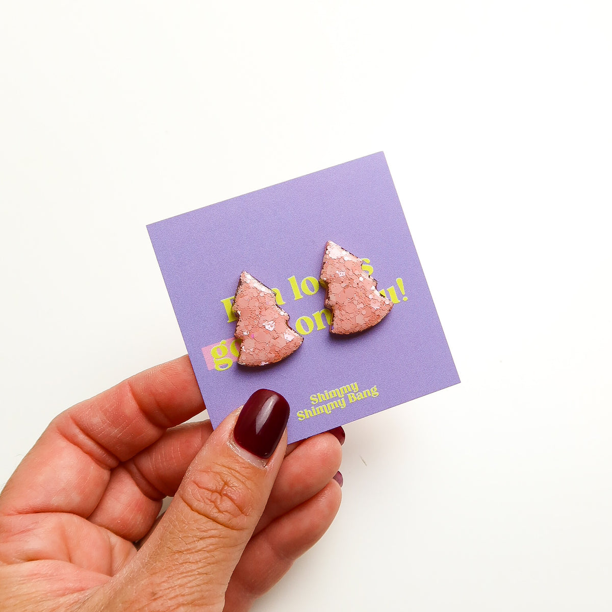 Amanda Glitter Christmas Tree Studs