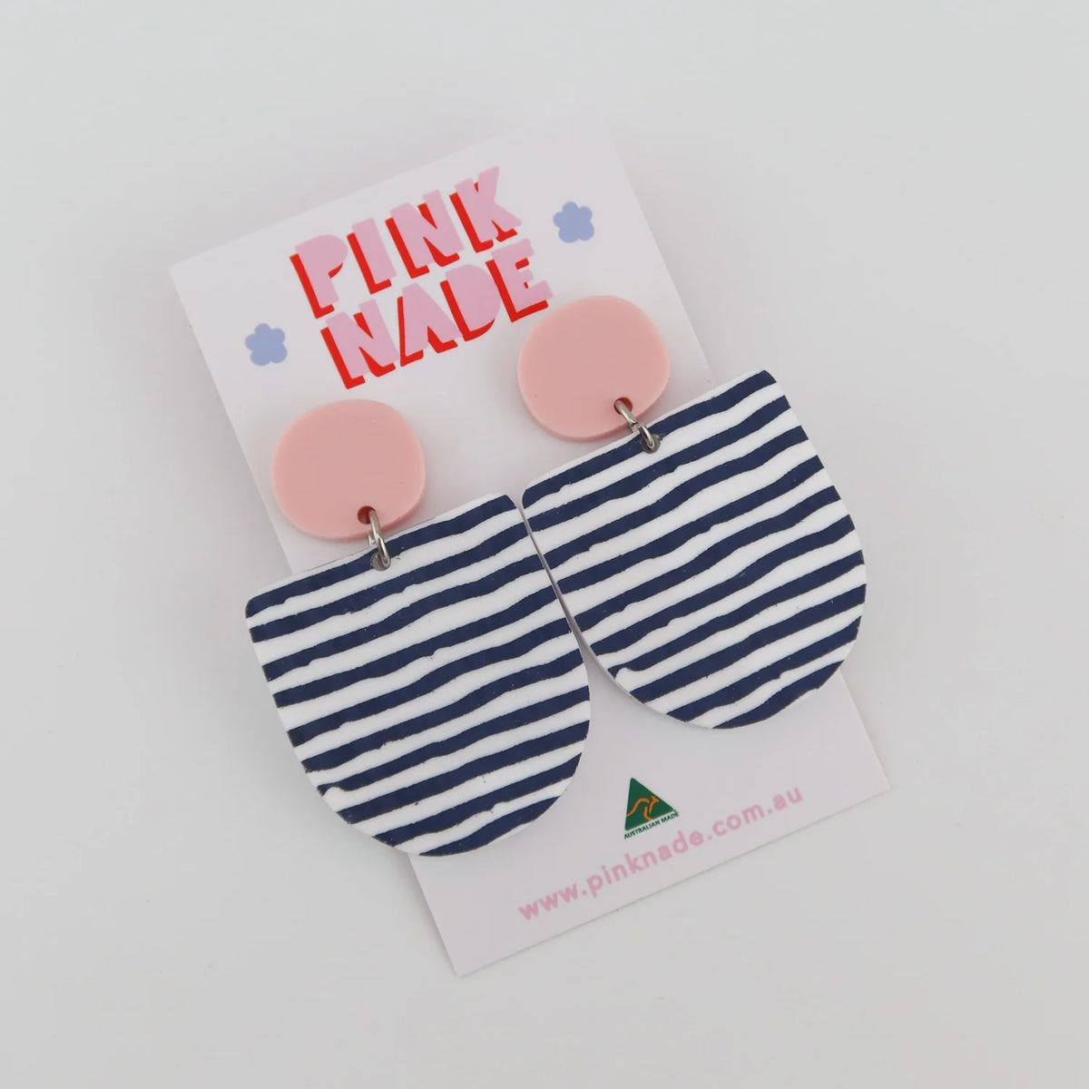 Kate Pink/Blue Stripe Dangle Earrings