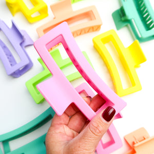 XL Summer Matte Rectangle Hair Claw