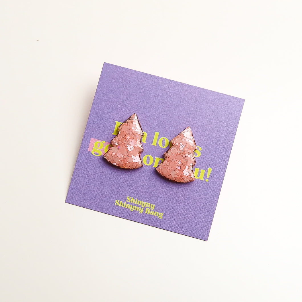 Amanda Glitter Christmas Tree Studs