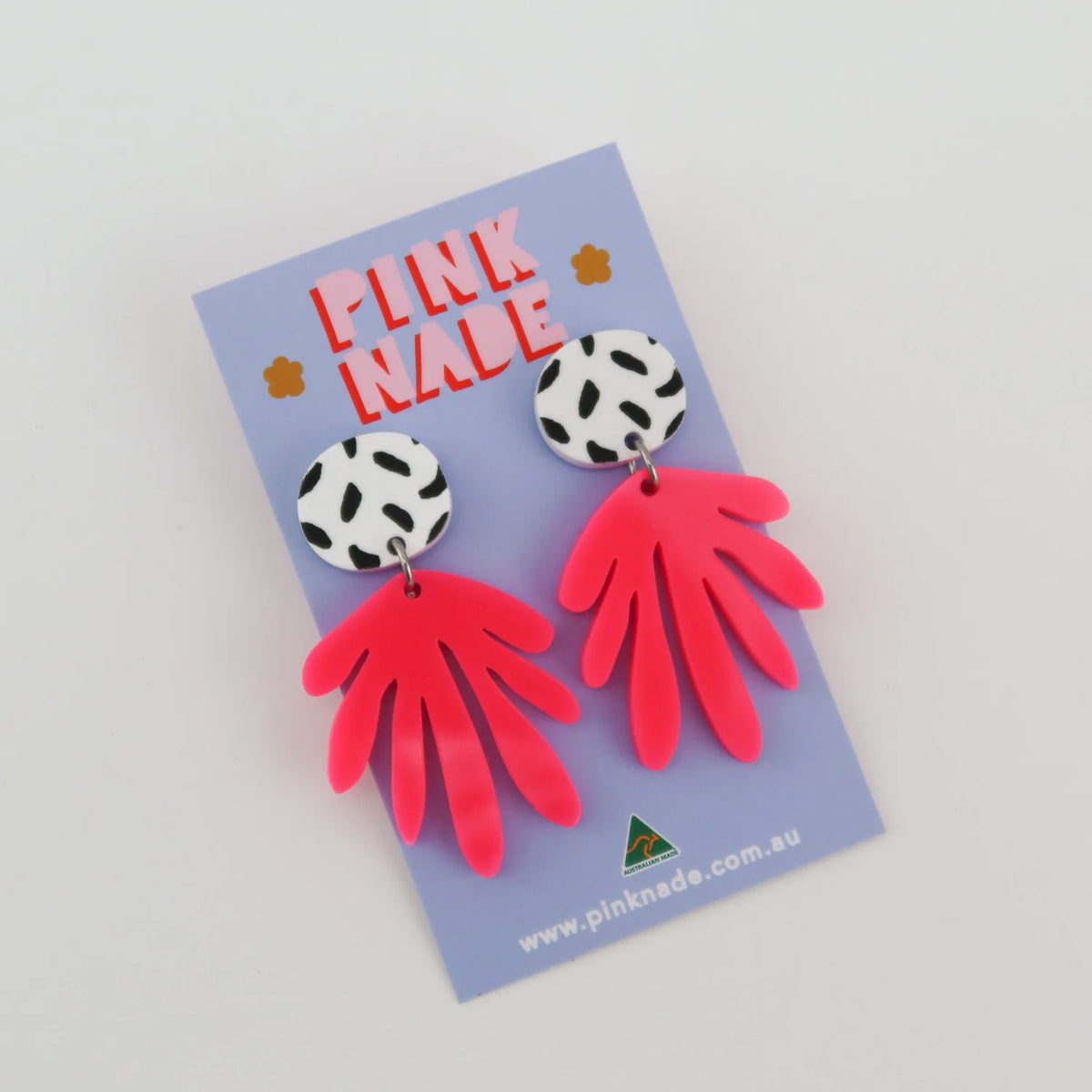 Deanne Spot/Hot Pink Dangle Earrings