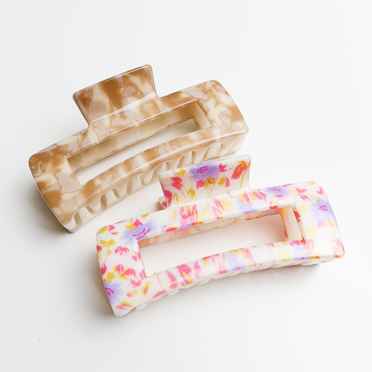 Large Watercolour Rectangle Hair Claw