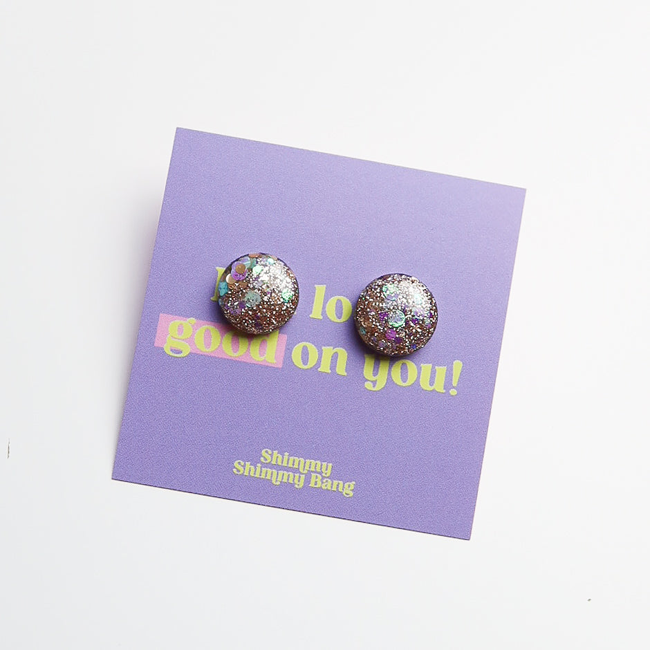 Lena Glitter Studs - Medium