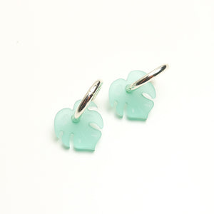 Lettie Acrylic Monstera Huggie Hoops
