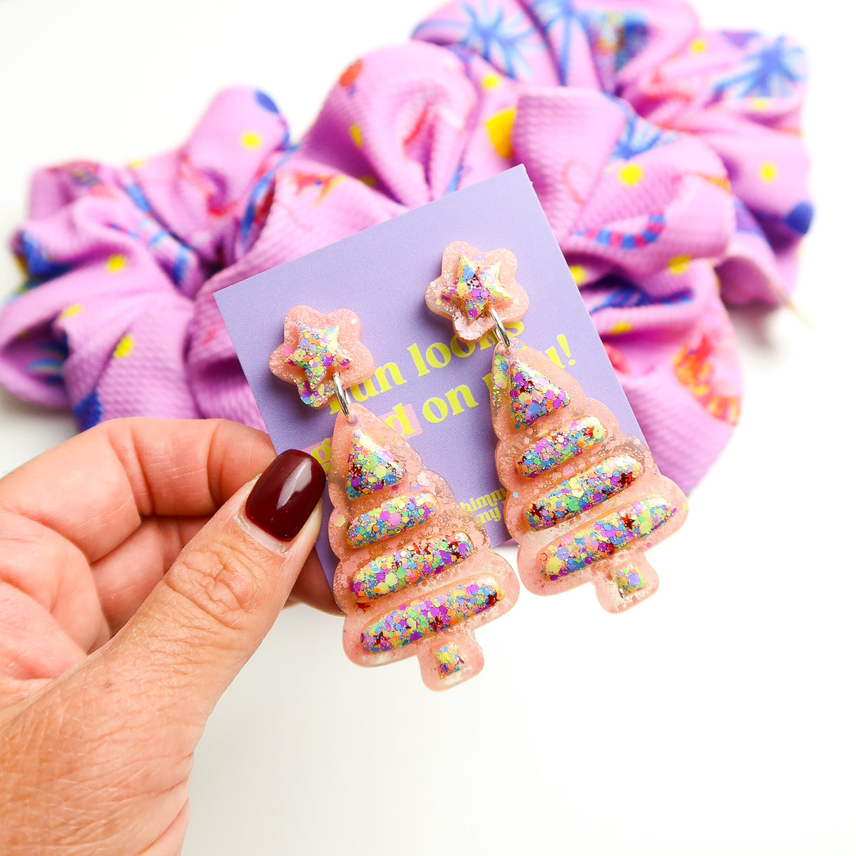 Roxy XL Glitter Christmas Tree Dangles