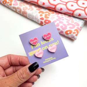 Be Mine Candy Heart Stud Pack