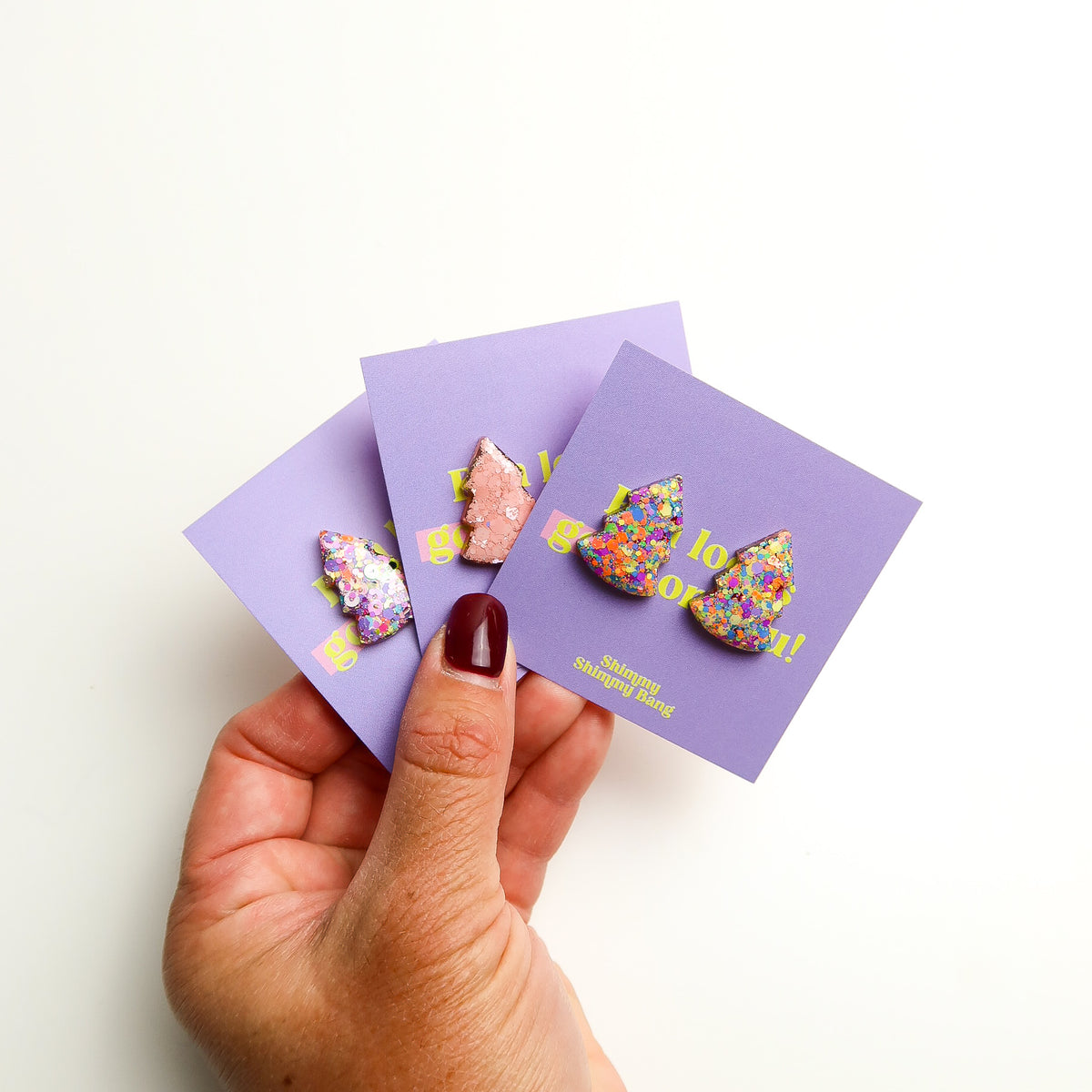 Maya Glitter Christmas Tree Studs