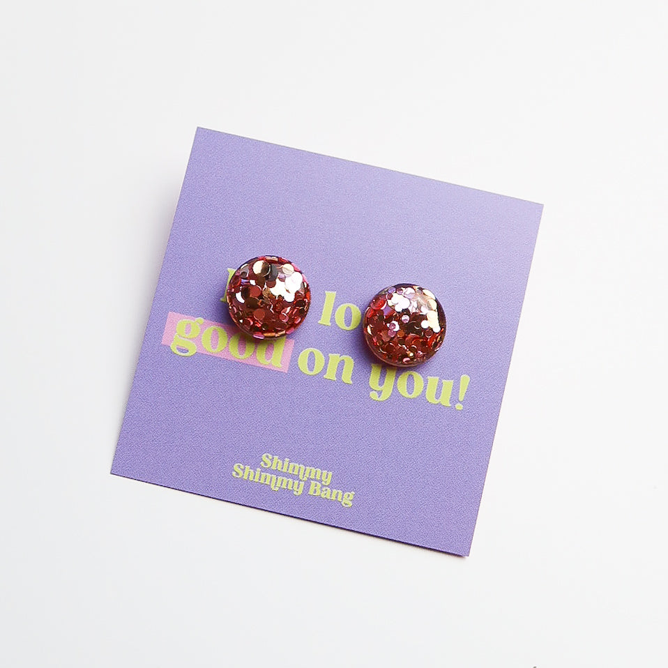 Juniper Glitter Studs - Medium