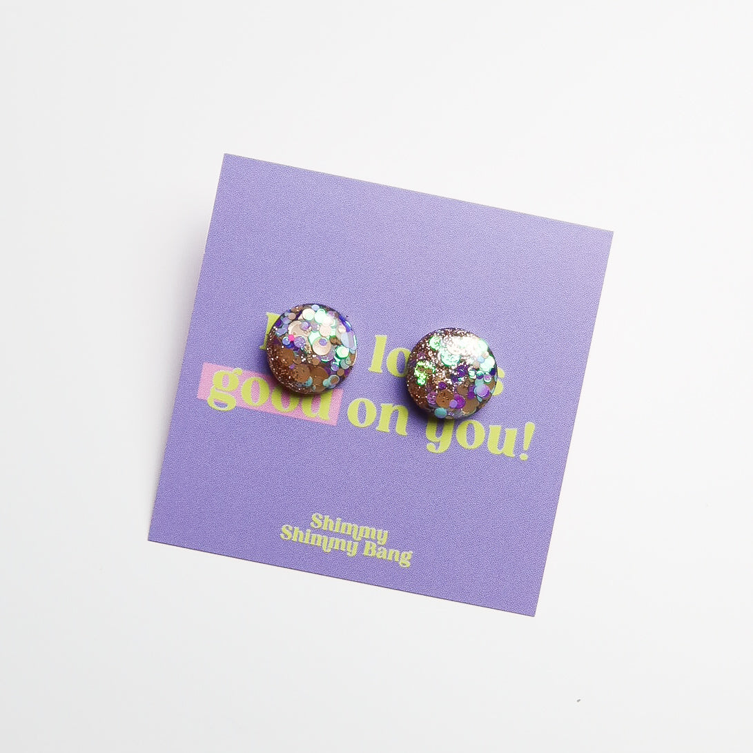 Sabine Glitter Studs - Medium