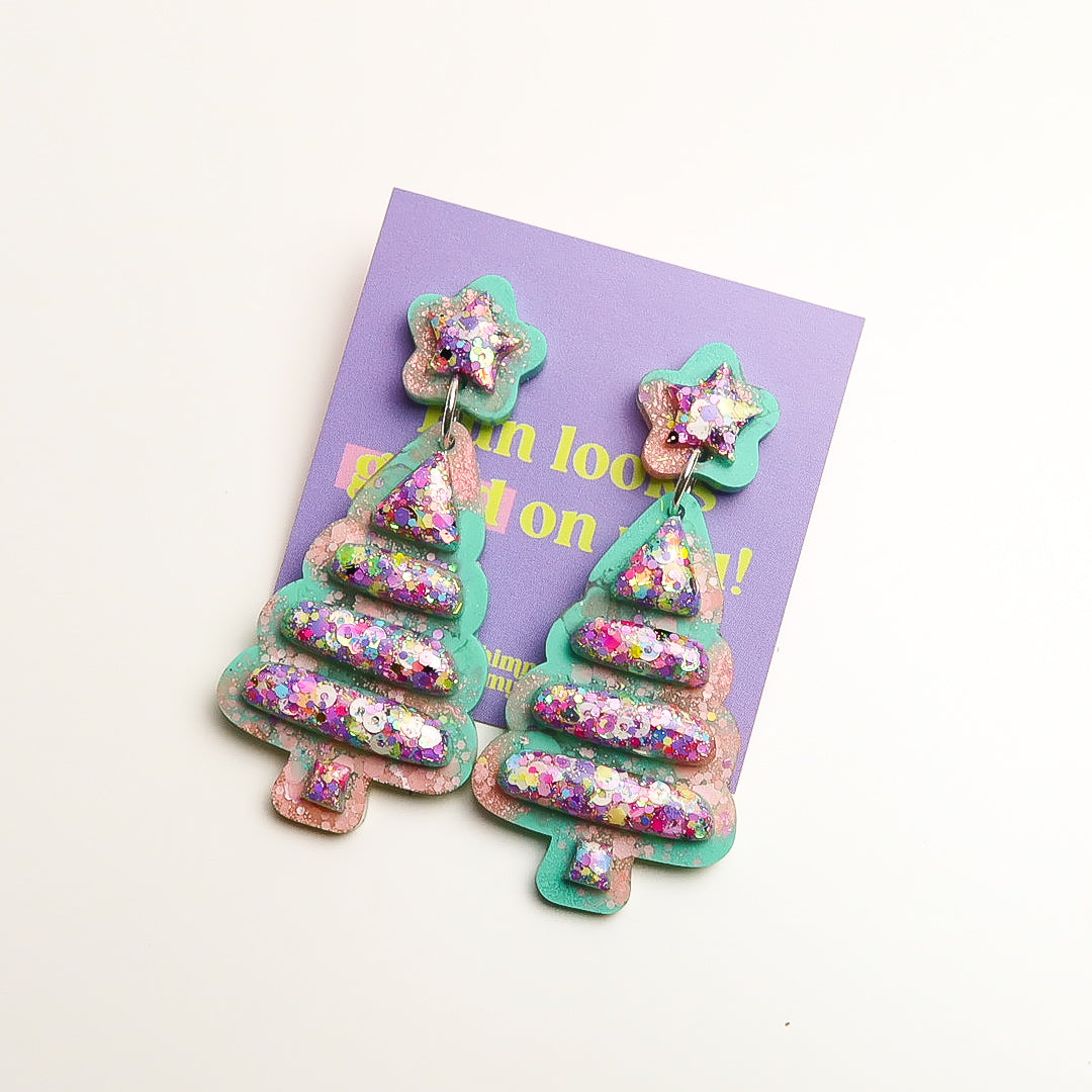 Maya XL Glitter Christmas Tree Dangles