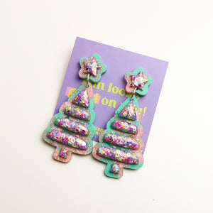 Maya XL Glitter Christmas Tree Dangles