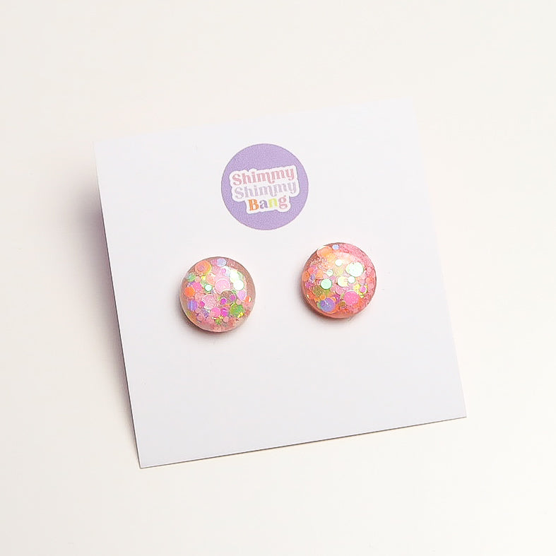 Kimberly Glitter Studs - Medium