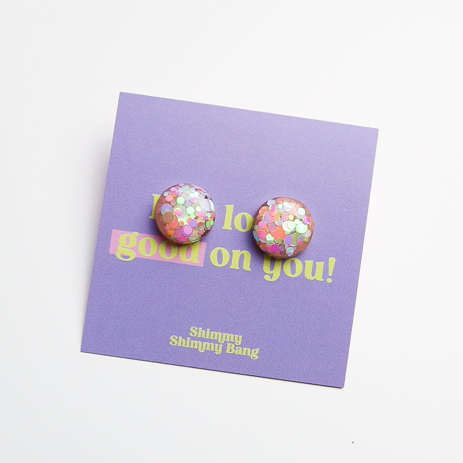 Krista Glitter Studs - Medium